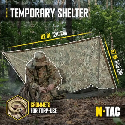 M-Tac Tactical Rain Poncho - Army Military Poncho Shelter - Waterproof Ripstop Camping Hiking Outdoor Hunting Rain Ponchos