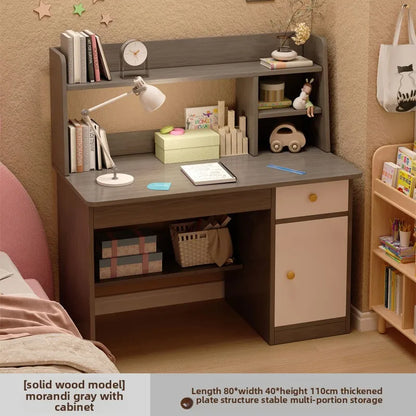 Desk, bookshelf, integrated computer desk, home bedroom, small table for students to learn to write