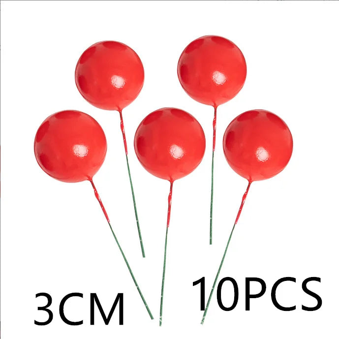 10 Pcs Colour Ball Happy Birthday Cake Topper 3CM Frosted Balls Kids Christmas Party Gift Cake Topper Wedding Dessert Decoration