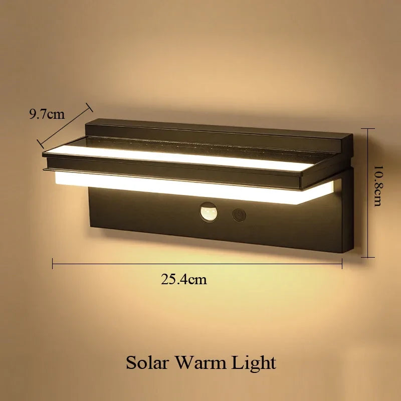 Outdoor Solar Wall Light LED energy conservation Waterproof  Motion Sensor wall lamp Courtyard Villa Fence Landscape Lighting