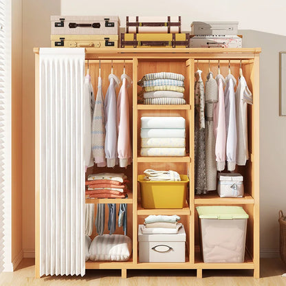 Simple wardrobe rental bedroom dustproof closet home economical multi-layer clothing storage rack