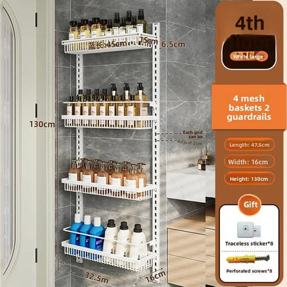 Multi-layer adjustable kitchen cabinet wall condiment seasoning rack No punching wall hanging storage shelf