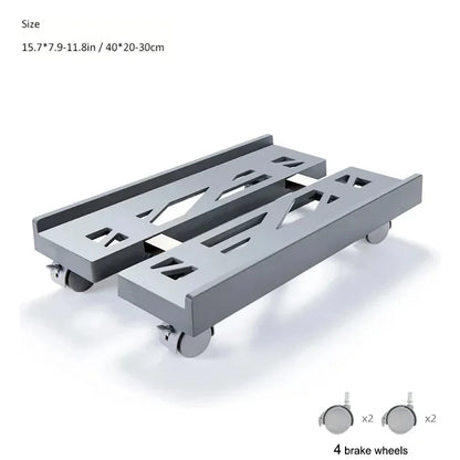 Universal PC Case Holder Under Desk Mobile CPU Stand Adjustable Double-Layer Computer Host Stand Bracket Rack with 4/6 wheels