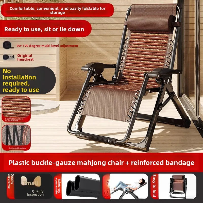 Lounge chair folding lunch break leisure chair elderly beach nap chair sofa lazy chair