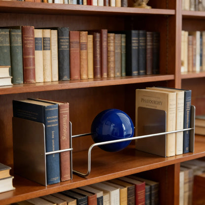 Modern Gravity Ball Book Holder – Bauhaus Mid-Century Desktop Organizer, Chic Magazine & Newspaper Rack, Stylish Office Desk