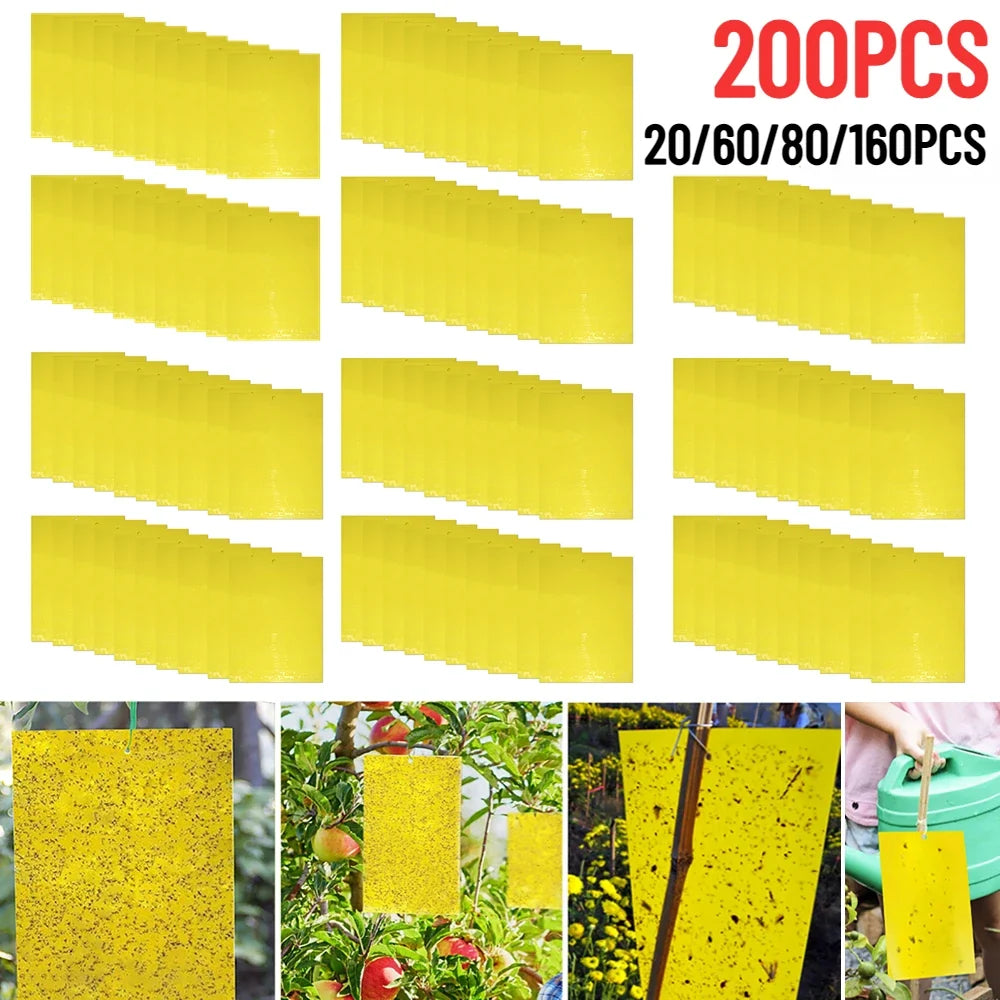 20-200PCS Fly Stickers Outdoor Plant Insect Catcher Fly Trap Double Sided Sticky Traps for Bugs Mosquito Trap Sticky Board