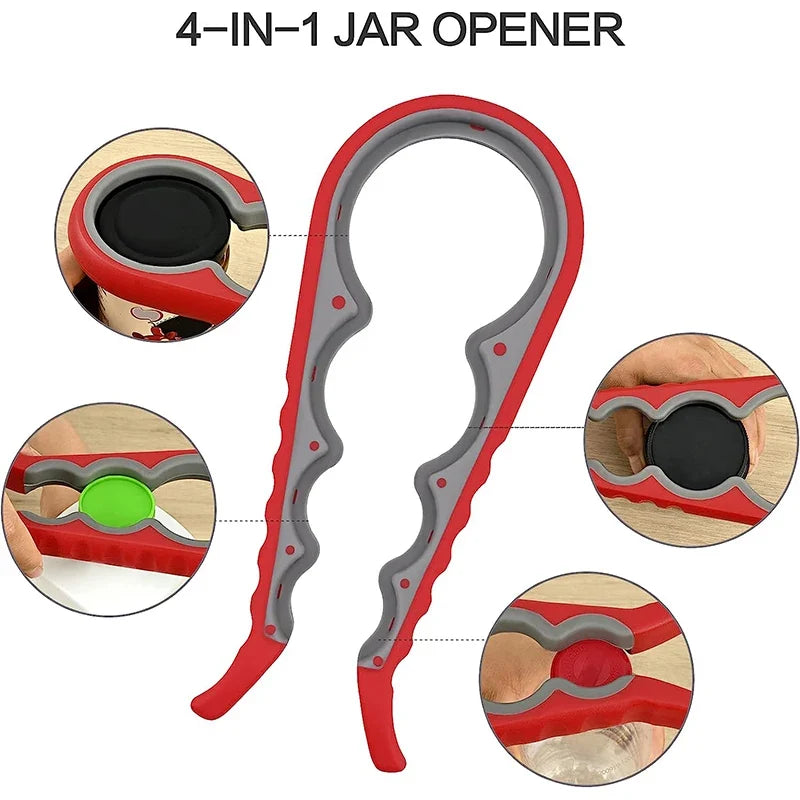 5 in 1 Multi Function Can Opener Bottle Opener For Weak Hands Kitchen Jar Opener Grippers for Opening Jar and Bottles YY027