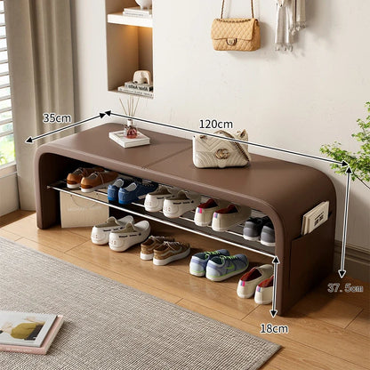 Light luxury shoe changing stool for home use, shoe wearing stool, shoe cabinet, integrated bed end stool