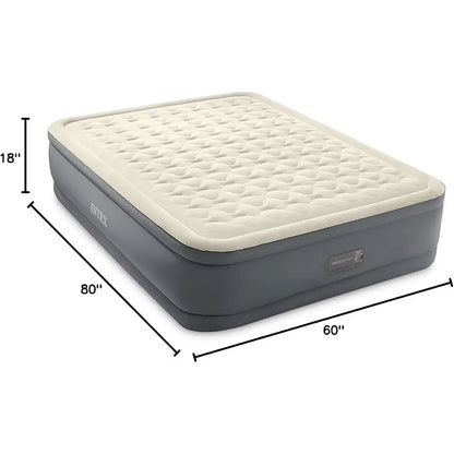 Luxury Air Mattress with Electric Pump, Queen Size, 18 Height, 600lb Capacity