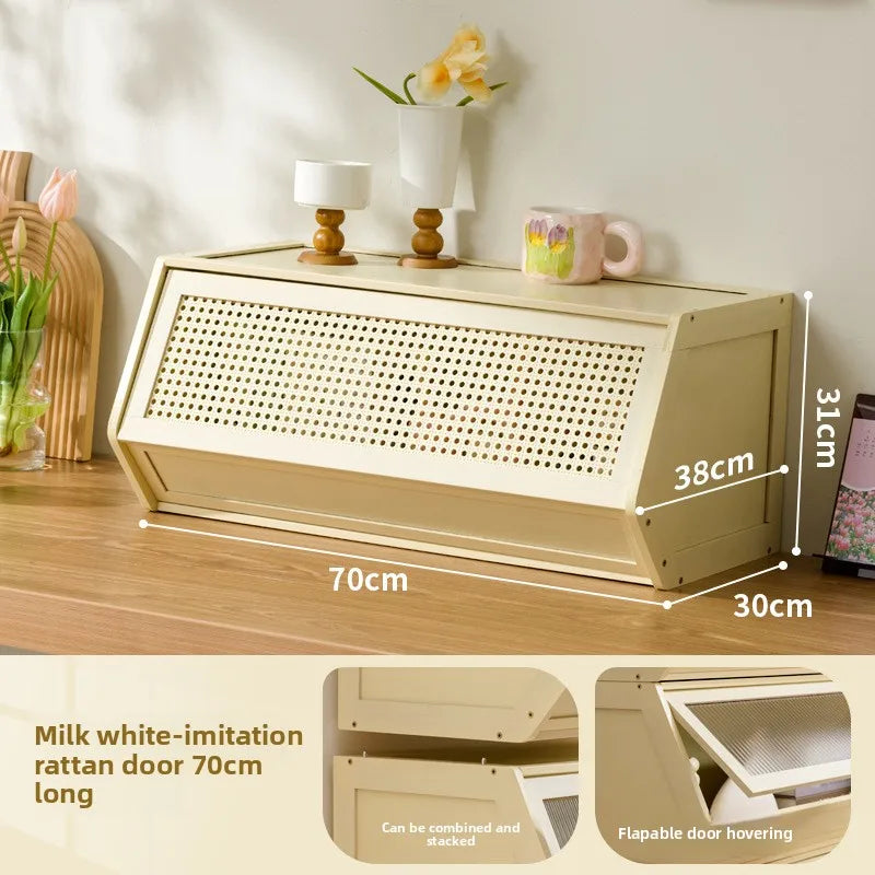 Multi functional stackable storage cabinet with lid, miscellaneous storage box, household storage box, bedside cabinet