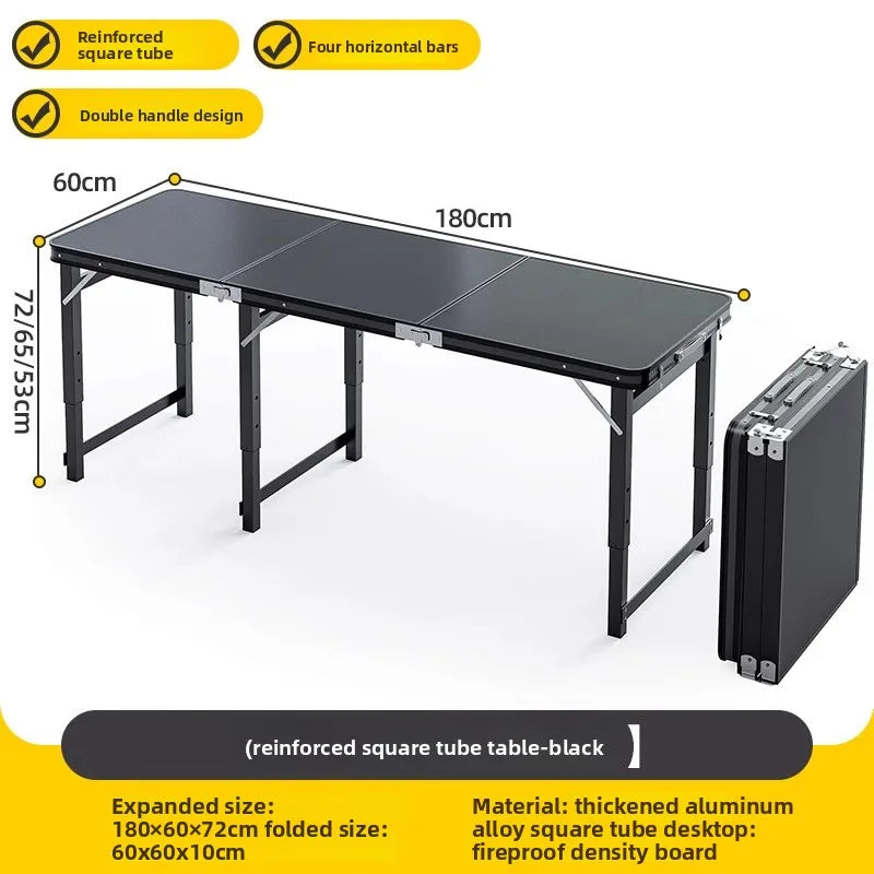 Folding table stall foldable outdoor portable rectangular small table camping picnic night market folding table and chairs