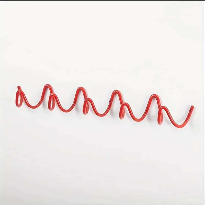 Wavy Metal Wall Hook - Stylish Silver & Black Coat Rack for Home, Entryway, or Hotel Decor - Perfect for Hats, Scarves