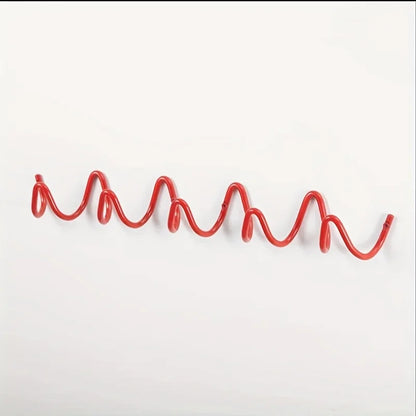 Wavy Metal Wall Hook - Stylish Silver & Black Coat Rack for Home, Entryway, or Hotel Decor - Perfect for Hats, Scarves