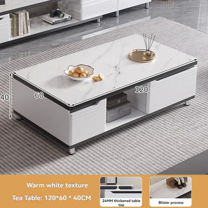 Modern minimalist living room household TV cabinet, floor standing retractable TV cabinet, coffee table, tea table combination