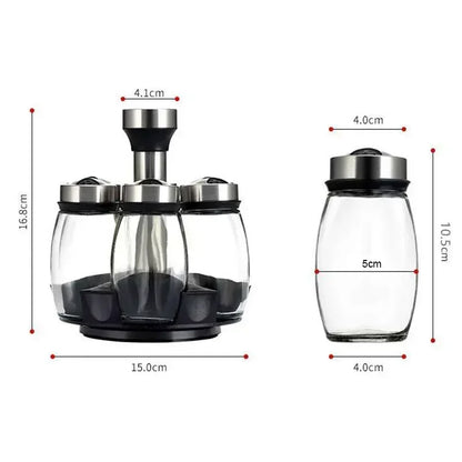 NEW Single Bottle Glass Jar and Spice Jar Set Rack Glass Seasoning Sugar Pepper Bottles Salt Shakers Holder Kitchen Storage Rack