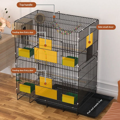 Foldable Extra Tall Metal Bird Cage Pet Parakeet Cockatiel Budgie Portable Travel Home Use Easy Storage Bird Cage Furniture