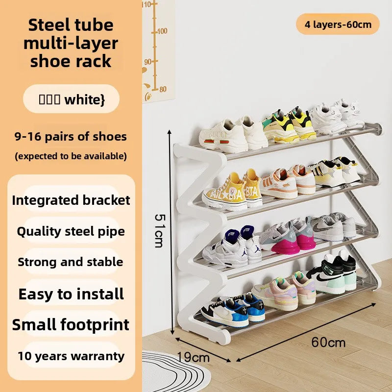 Simple shoe rack Multifunctional storage rack Multi-layer Z-shaped shoe rack Household dormitory shoe rack