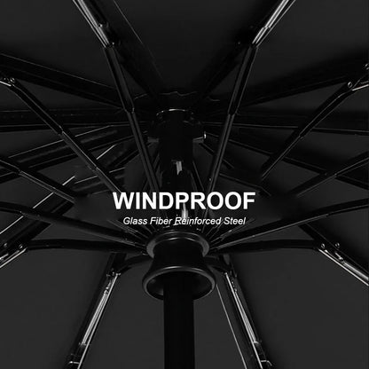 Solid Color 24 Bone Large Automatic Umbrella Lightweight Collapsible Outdoor UV Protection Sunshade, Large-format Auto Umbrella