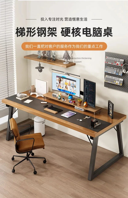 Solid wood computer desk table desktop home double gaming table home bedroom rectangular table writing desk
