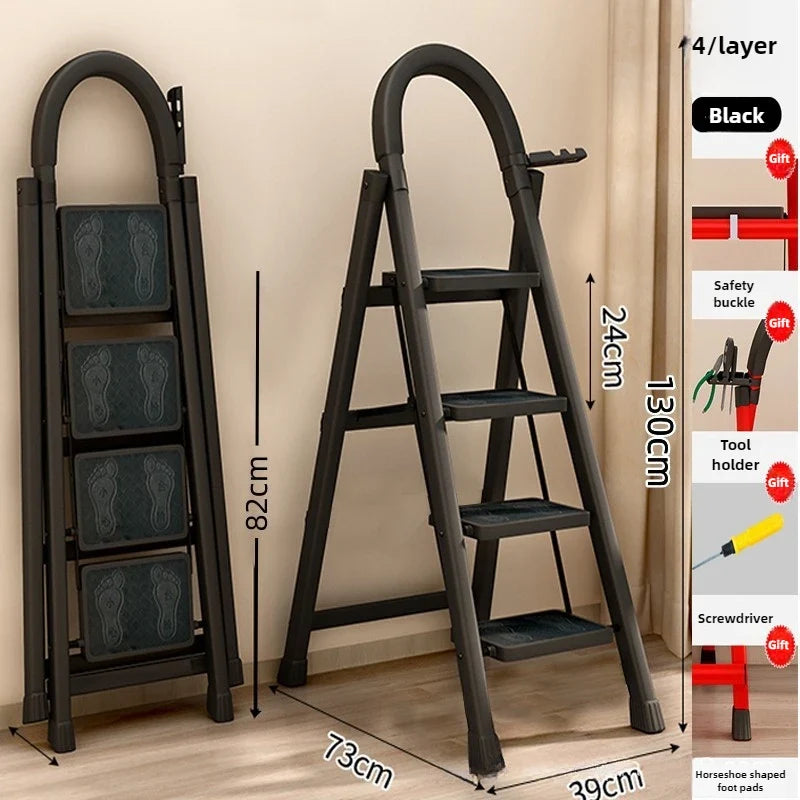 Ladder, zigzag ladder, folding ladder, three four five six step ladder, thickened carbon steel engineering ladder