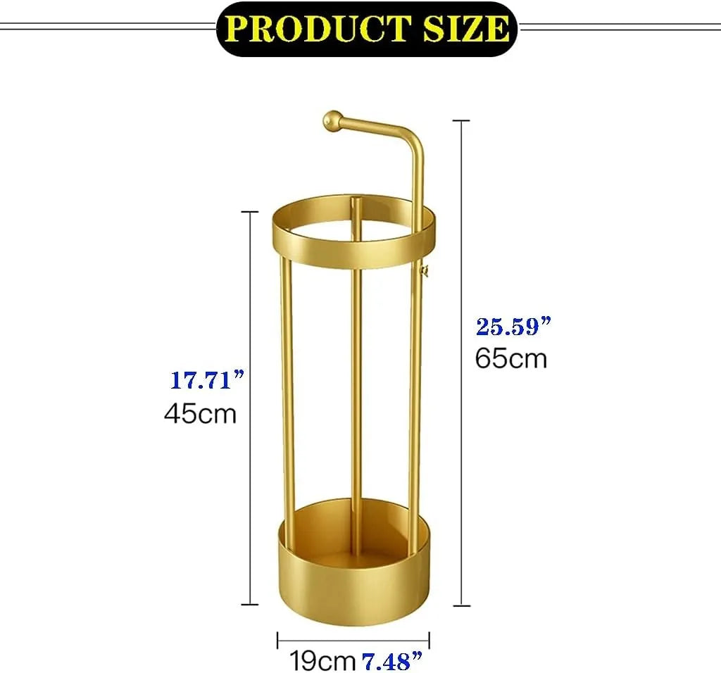 Gold/black Umbrella Stand, Space Saving & Rust Resistant, Modern Metal Umbrella Holder, Perfect for Home & Office Use