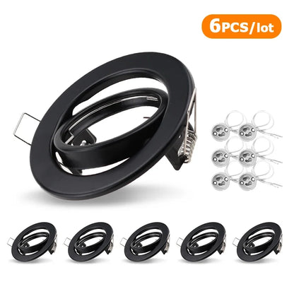 White/Black LED Spotlights Frame Adjustable Downlight led HoldersCutout 70mm for MR16 GU10 Bulb Holder Recessed LED Spot light