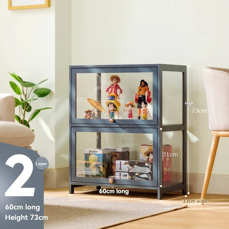 Handmade display cabinet, imitation glass transparent dustproof display cabinet, Lego toy acrylic storage box, bookshelf shelf
