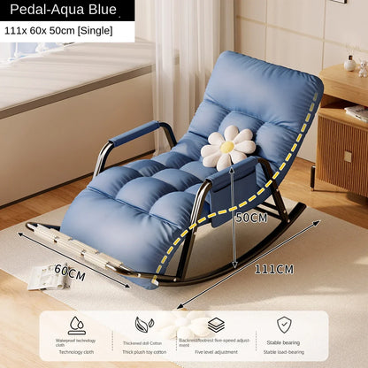 Recliner rocking chair adult sitting and sleeping dual-purpose internet celebrity lazy sofa balcony living room leisure chair
