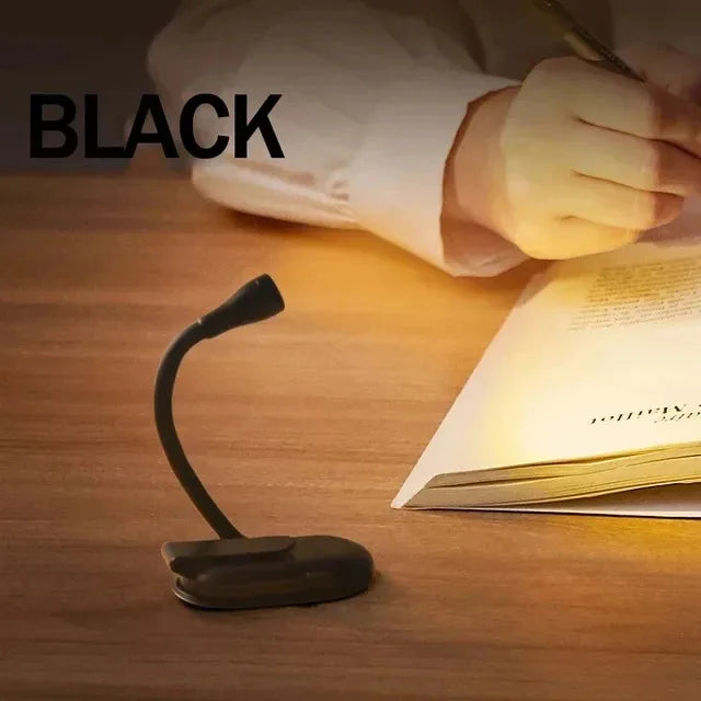 LED Reading Light USB Rechargeable Mini Book Light Clip-on Bed Night Light Stepless Dimmable Eye Protection Desk Lamp for Kids