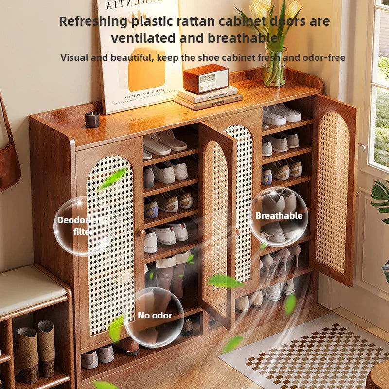 Vertical multi-layer shoe rack, household large capacity living room storage, entrance cabinet, multifunctional storage rack
