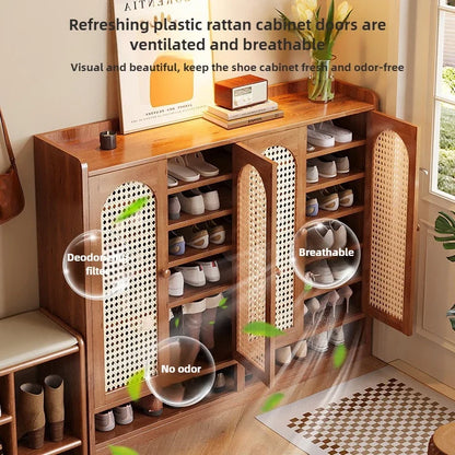Vertical multi-layer shoe rack, household large capacity living room storage, entrance cabinet, multifunctional storage rack