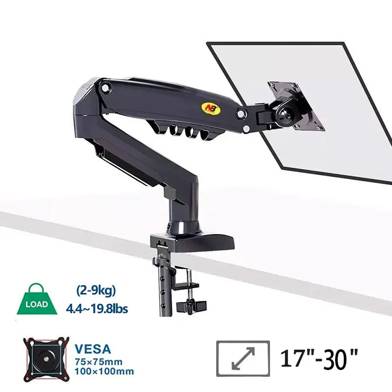 Adjustable PC Monitor Arm Support NB F80 Single Monitor Bracket Up To 30 Inches Computer Desk Mount Stand Adjustable Gas Spring