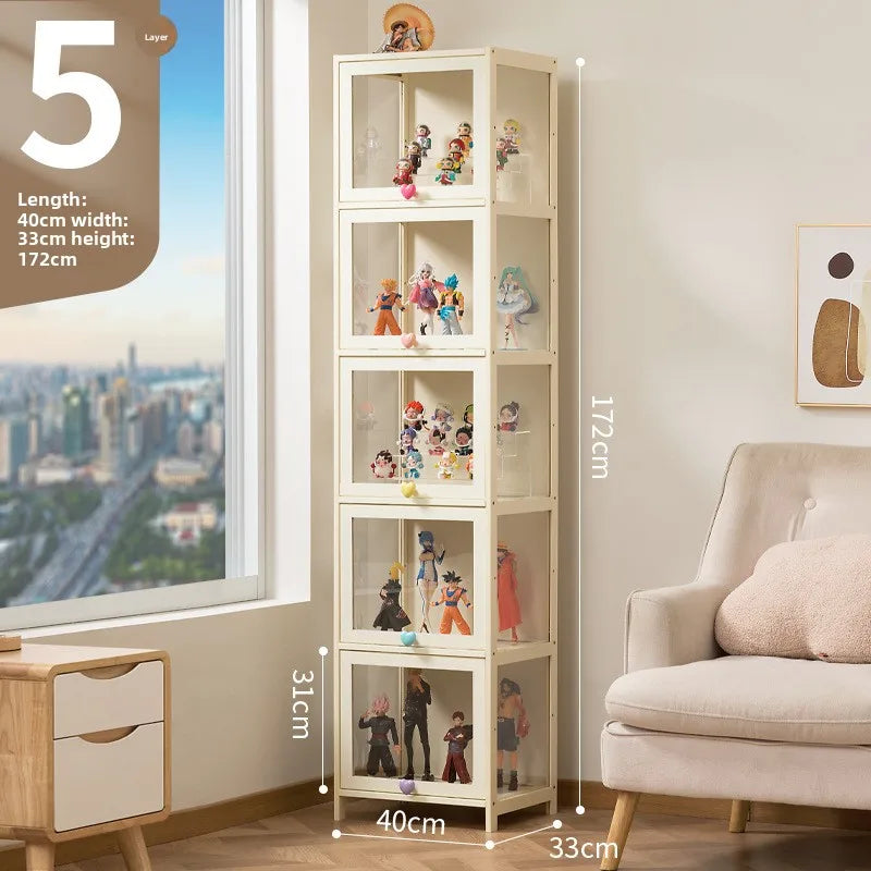 Figure Lego Display Cabinet Household Cream Wind Dustproof Acrylic Transparent Model Toy Blind Box Display Cabinet