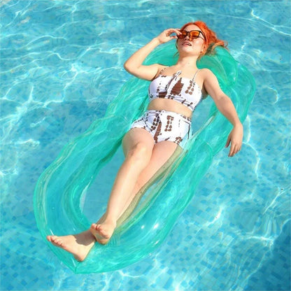 Inflatable Pool Float Adult - Pool Floaties Lounger Floats Rafts Floating Chair w Adjustable Backrest Cup Holders Water Floaty