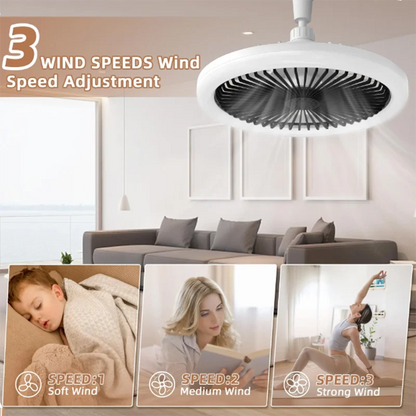 Modern Small Ceiling fan light E27 LED D25cm smart remote control bedroom fans lamp study kitchen Home decoration