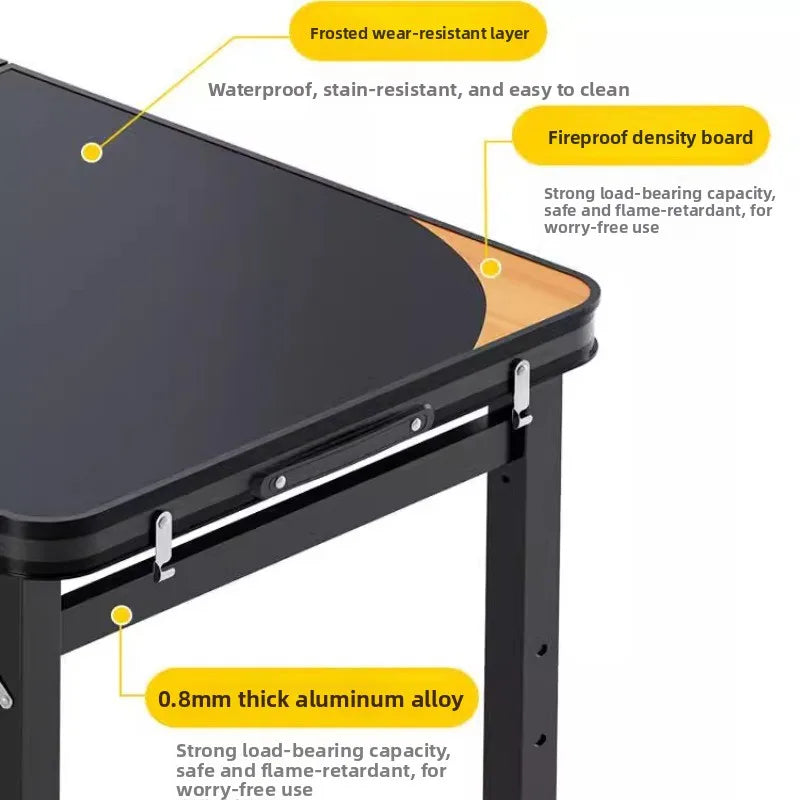Folding table stall foldable outdoor portable rectangular small table camping picnic night market folding table and chairs