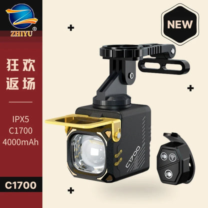 1700 Lumens ZHIYU Bike Headlight Bicycle Flashlight Handlebar Type-C MTB Road Highlight C1700 Front Lamp Bicycle Accessories