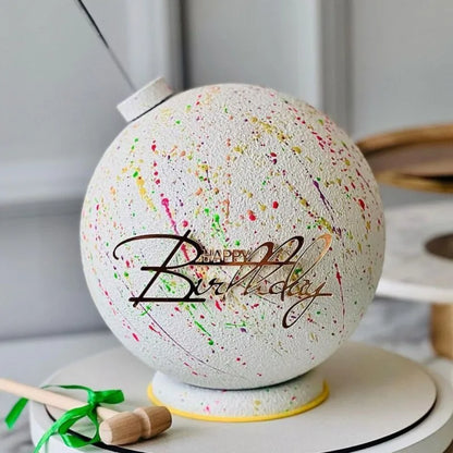 New Simple Style Happy Birthday Cake Topper Flank Footless Gold Acrylic Kids Party Cake Toppers Baby Shower Dessert Decoration