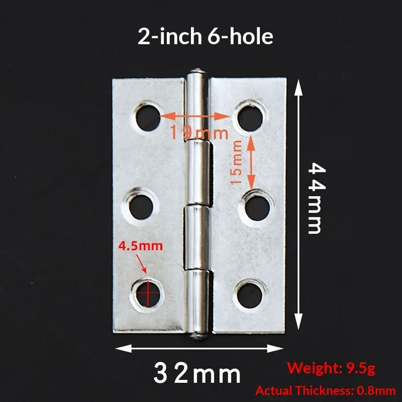 10pcs Stainless Steel Door Hinges Cabinet Doors Windows Wooden Box Flat Hinge Home Furniture Hardware Accessories Escritorio
