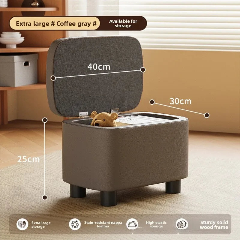 Shoe Cabinets Shoe Stool Upholstered Shoe Bench Storage Ottoman Seat Entryway Hallway Living Room Soft Padded Faux Leather