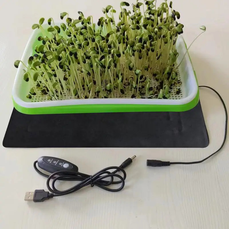 8.5W Plant Heat Mat PVC Leather Plant Warming Mat Indoor 45-50 USB Warm Hydroponics Heating Pad For Indoor Plants Reptiles