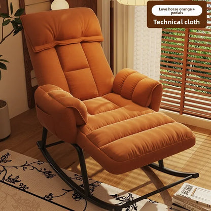 Lazy rocking chair Home retro balcony Leisure folding reclining chair Sofa chair Bedroom Single person can sit and lie down