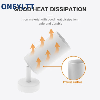 Surface Mounted 360° Rotatable White Black Gold Copper LED Ceiling Track Downlight 6W GU10 Bulb Replaceable Wall Spot Light