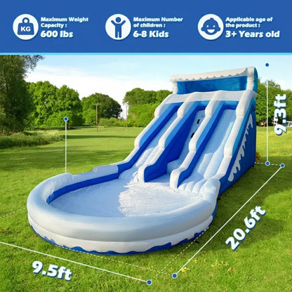 Water Slide for Adults Kids Double  Inflatable Adult Water Slides with Blower, Giant Blow Up Water Slide Backyard