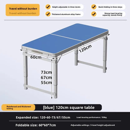 Folding table stall folding outdoor portable lifting work table camping picnic night market folding table and chairs