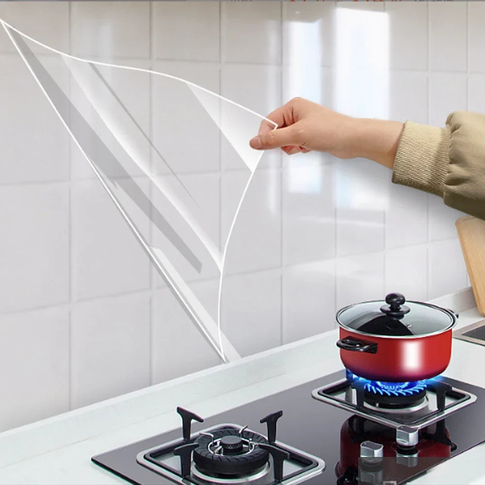 40cm New Kitchen Oil-proof Wall Stickers Self-adhesive Stain-resistant High Temperature Kitchen Countertop Protective Wallpaper