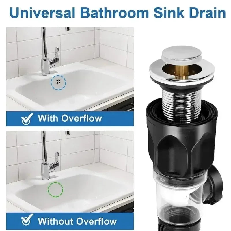 Stainless Steel Basin Drain Pipe Set Odor Proof Wall Mount Drainage for Kitchen Bathroom Sink with Strainer Basket Accessories ﻿
