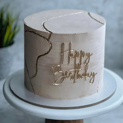 New Acrylic Kids Happy Birthday Cake Toppers Gold Boy or Girl Birthday Party Cake Topper for Baby Shower Gift Dessert Decoration