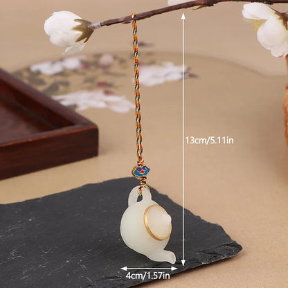 Nightglow Bag Ethnic Carved Rich Noble Hollow Pot Keychain Bodhi Pearl Jade Agate Natural Lasting Fragrance Gifts