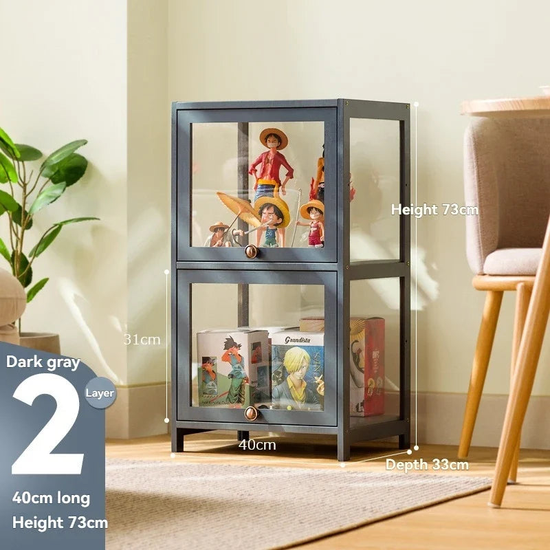 Handmade display cabinet, imitation glass transparent dustproof display cabinet, Lego toy acrylic storage box, bookshelf shelf